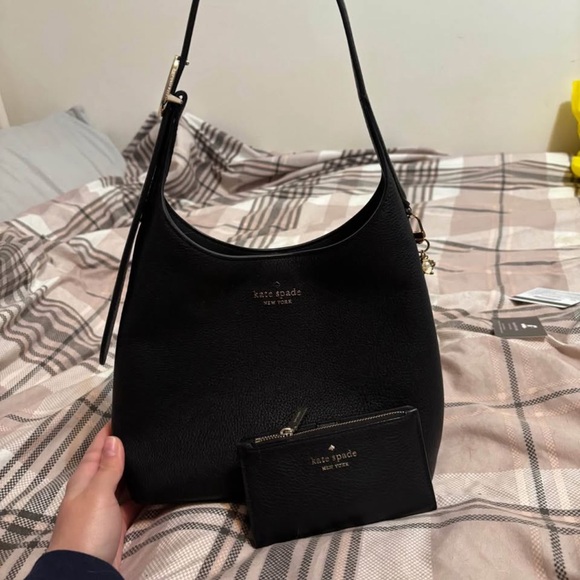 kate spade Handbags - Kate Spade Classic Black Shoulder Bag with Coin Pouch